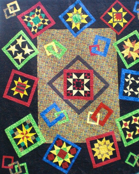 Brown Sugar Stitchers Raffle Quilt, by Vickie Clark, 2009.